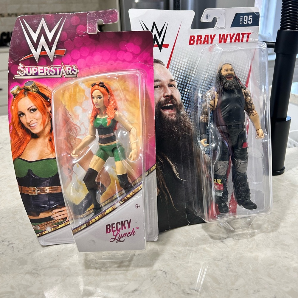 WWE Becky Lynch and Bray Wyatt figurines